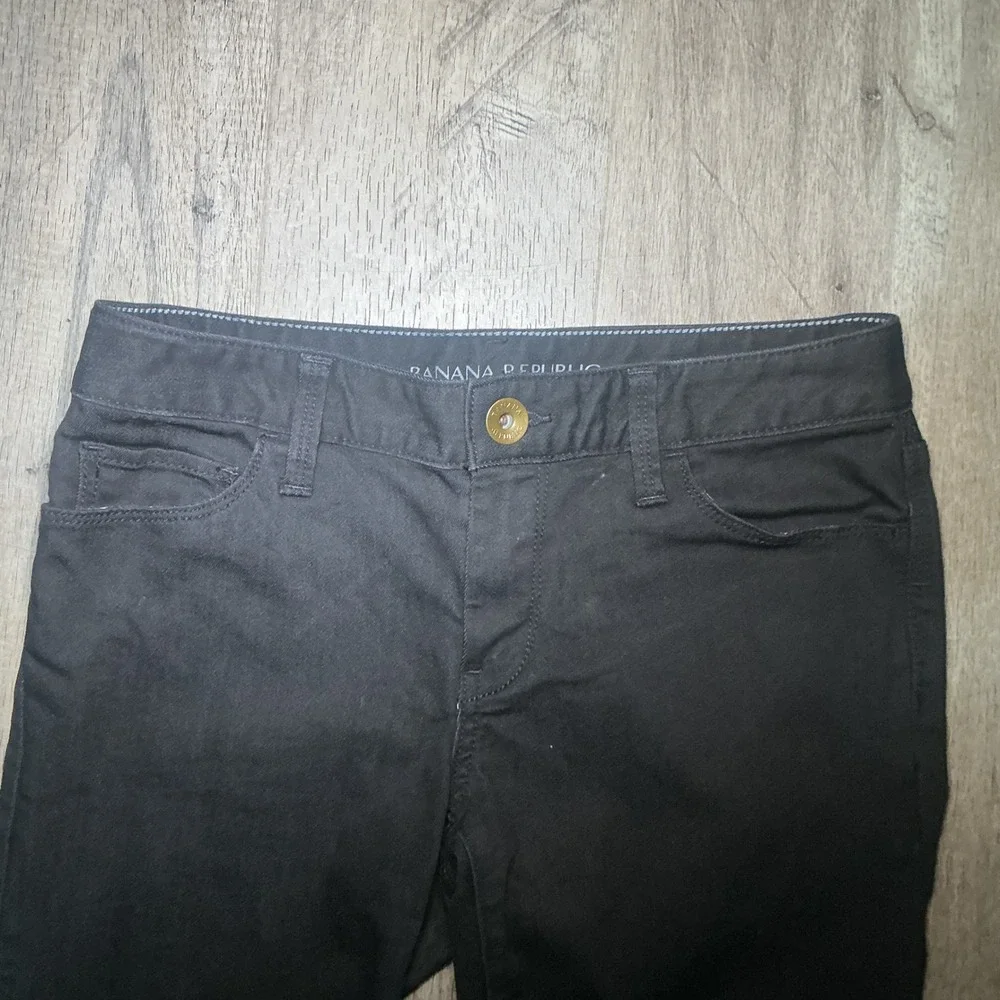 Banana Republic Mens Slim Fit Black Chino Pants Size 25 Five Pocket Twill